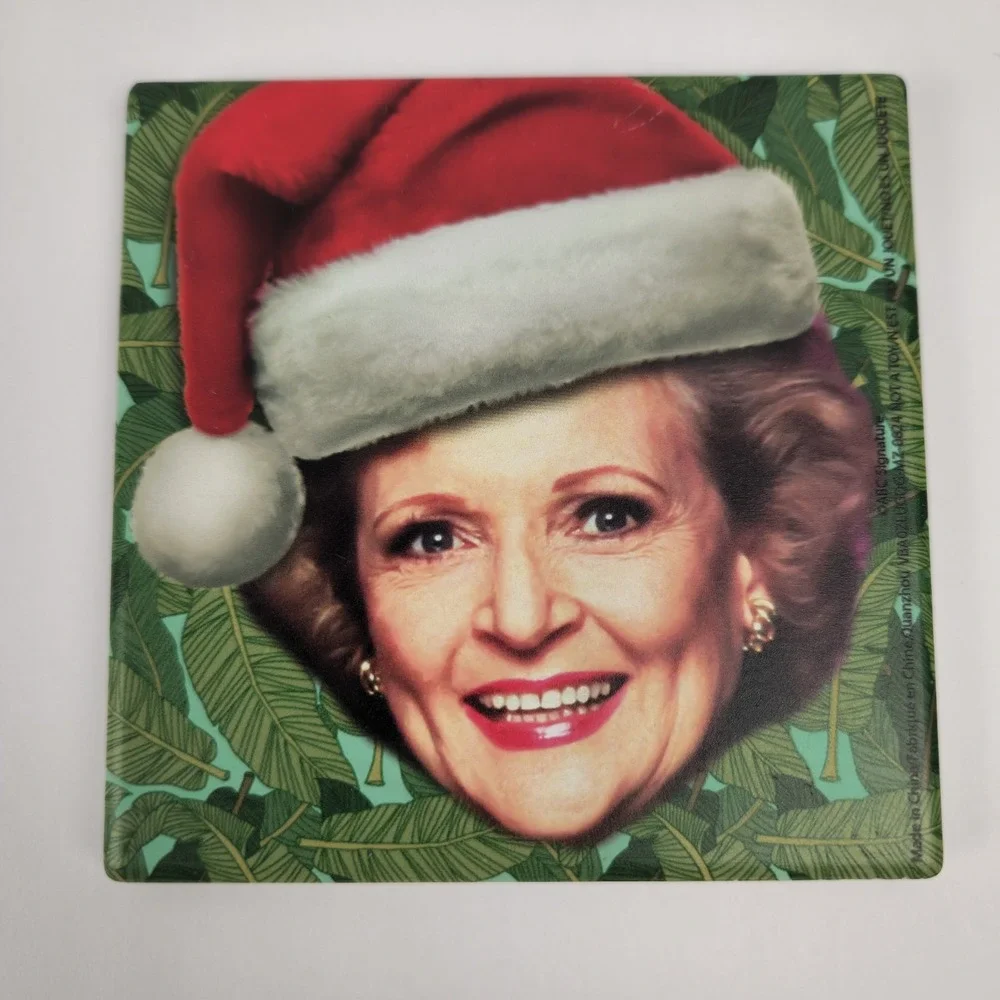 Golden Girls Coasters Christmas Santa Hat 4 Pc. Ceramic Set